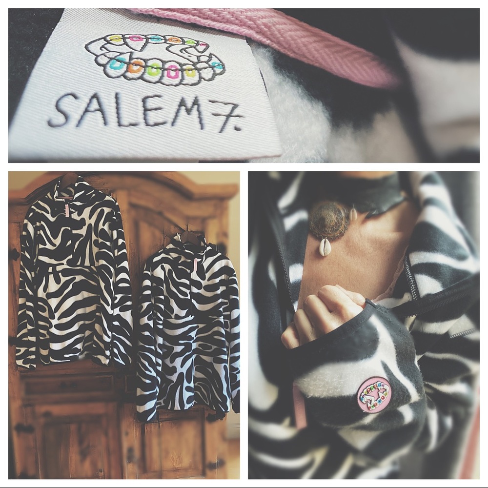 HP🌵Zebra Tech Fleece Half Zip 27” across 32”L - Picture 2 of 16